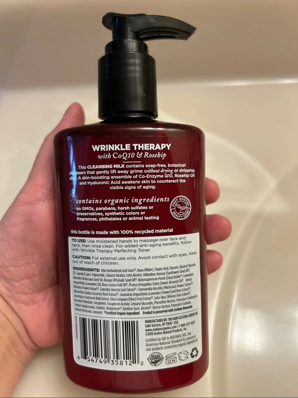 Avalon Organics Wrinkle Therapy with CoQ10 & Rosehip Cleansing Milk 8.5floz - Picture 2 of 2